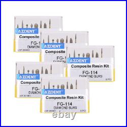 AZDENT Dental Diamond Bur FG Composite Resin Kit FG114 For High Speed Handpiece