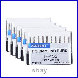AZDENT Dental High Speed Diamond Burs TF-13S Cone /Taper Flat head 450,000RPM