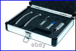 Aluminum Dental Handpiece Kit Travel Set 2 Highspeed and 1 Lowspeed Handpiece 4H