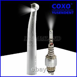 COXO Dental Fiber Optic High Speed Handpiece 3-way Spray LED Quick Coupling