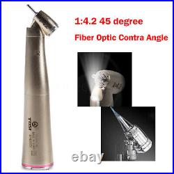 Dental 14.2 Increasing 45° Degree LED Fiber Optic Contra Angle Handpiece UK