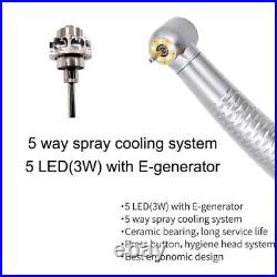 Dental 5 LED Shadowless High Speed Handpiece 5 Water Spray W&H Type 2/4 Holes