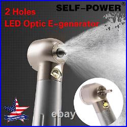 Dental LED Fiber Optic E-generator High Speed Handpiece 3-Spray 2/4Holes Turbine