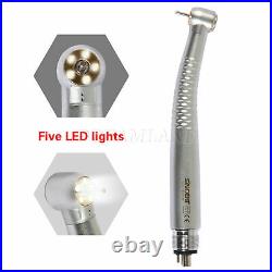 Dental LED Light Fiber Optic High Speed Handpiece 5 led Bulbs Lights 4/2 Hole