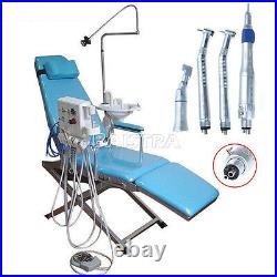 Portable Dental Folding Chair Treat Unit with High&Low Speed Handpiece Kit 4Hole